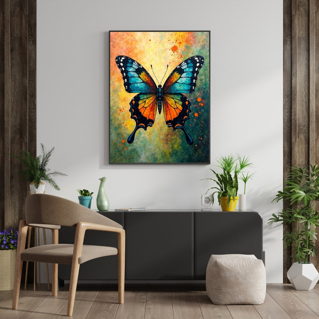 Triverta Radiant Spectrum Wings Premium Gift Painting Wall Art for Home Decor | 18x24 Inch Modern Art Digital Poster Print