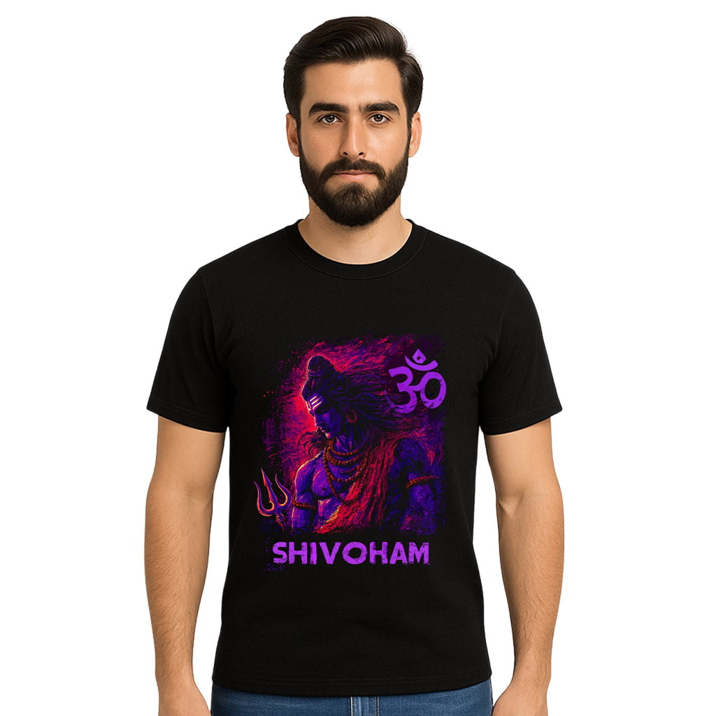 Triverta Shiva: Eye of Eternity Graphic Unisex T-shirt | 100% Cotton T-Shirt | Printed Biowash Cotton Tee for Men and Women