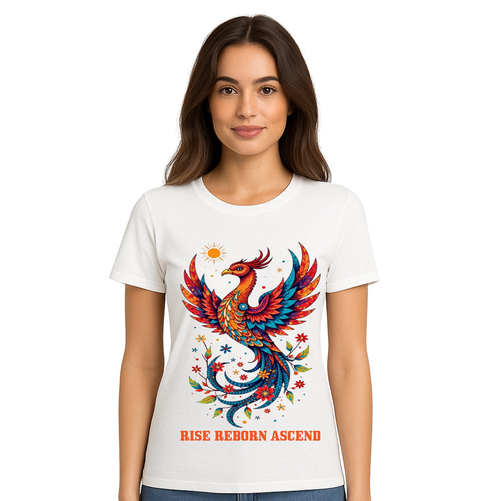 Triverta Rise Reborn Ascend Phoenix Graphic T-shirt | Graphic T-shirt | 100% Cotton T-Shirt | Printed Biowash Cotton Tee for Men and Women