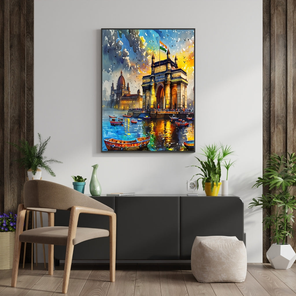 Triverta Glory at Gateway Premium Gift Painting Wall Art for Home Decor | 18x24 Inch Modern Art Digital Poster Print