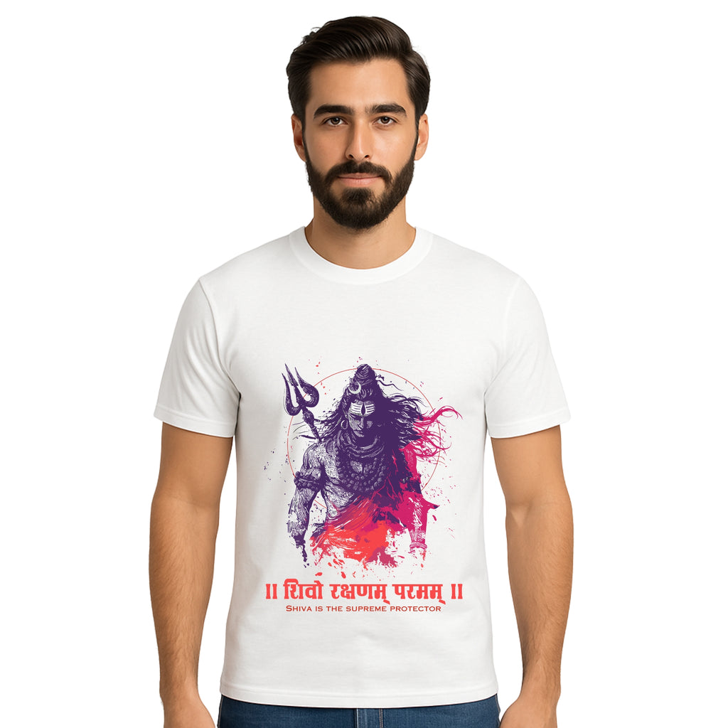 Triverta Rudra Shadow: Lord of Inner Storms Graphic Unisex T-shirt | 100% Cotton T-Shirt | Printed Biowash Cotton Tee for Men and Women