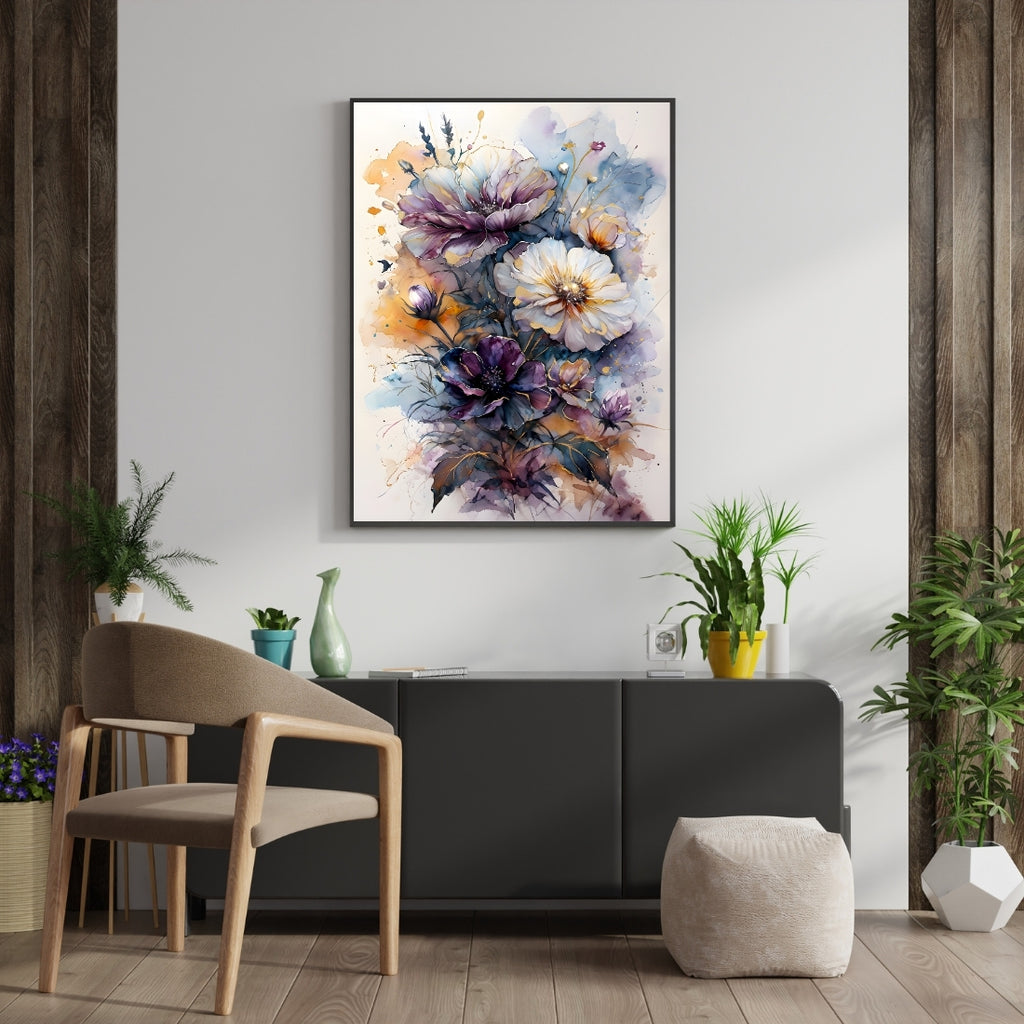 Triverta Floral Symphony Premium Gift Painting Wall Art for Home Decor | 18x24 Inch Modern Art Digital Poster Print