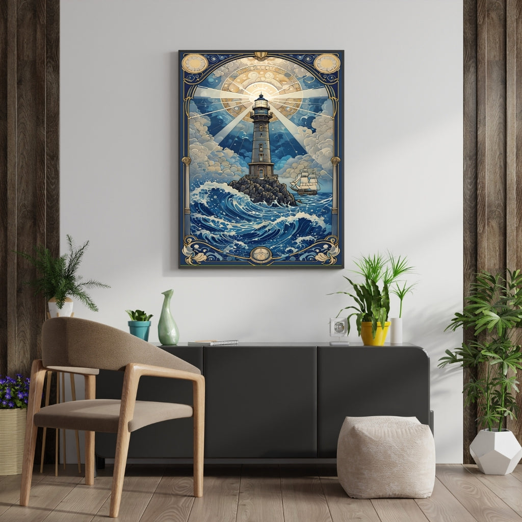 Triverta Guiding Lightstorm Premium Gift Painting Wall Art for Home Decor | 18x24 Inch Modern Art Digital Poster Print