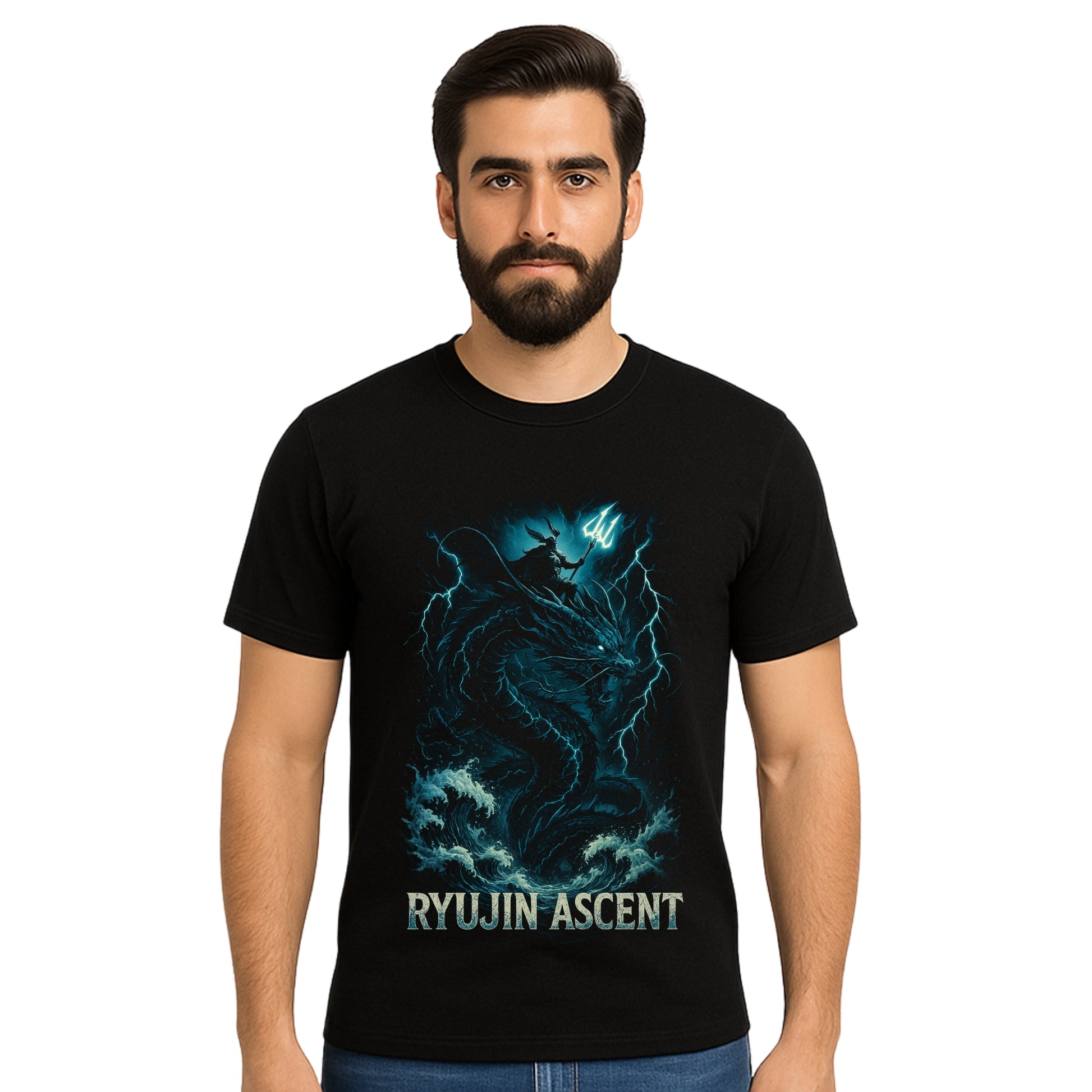 Triverta Ryujin Ascent Dragon God Graphic T-shirt | Graphic T-shirt | 100% Cotton T-Shirt | Printed Biowash Cotton Tee for Men and Women