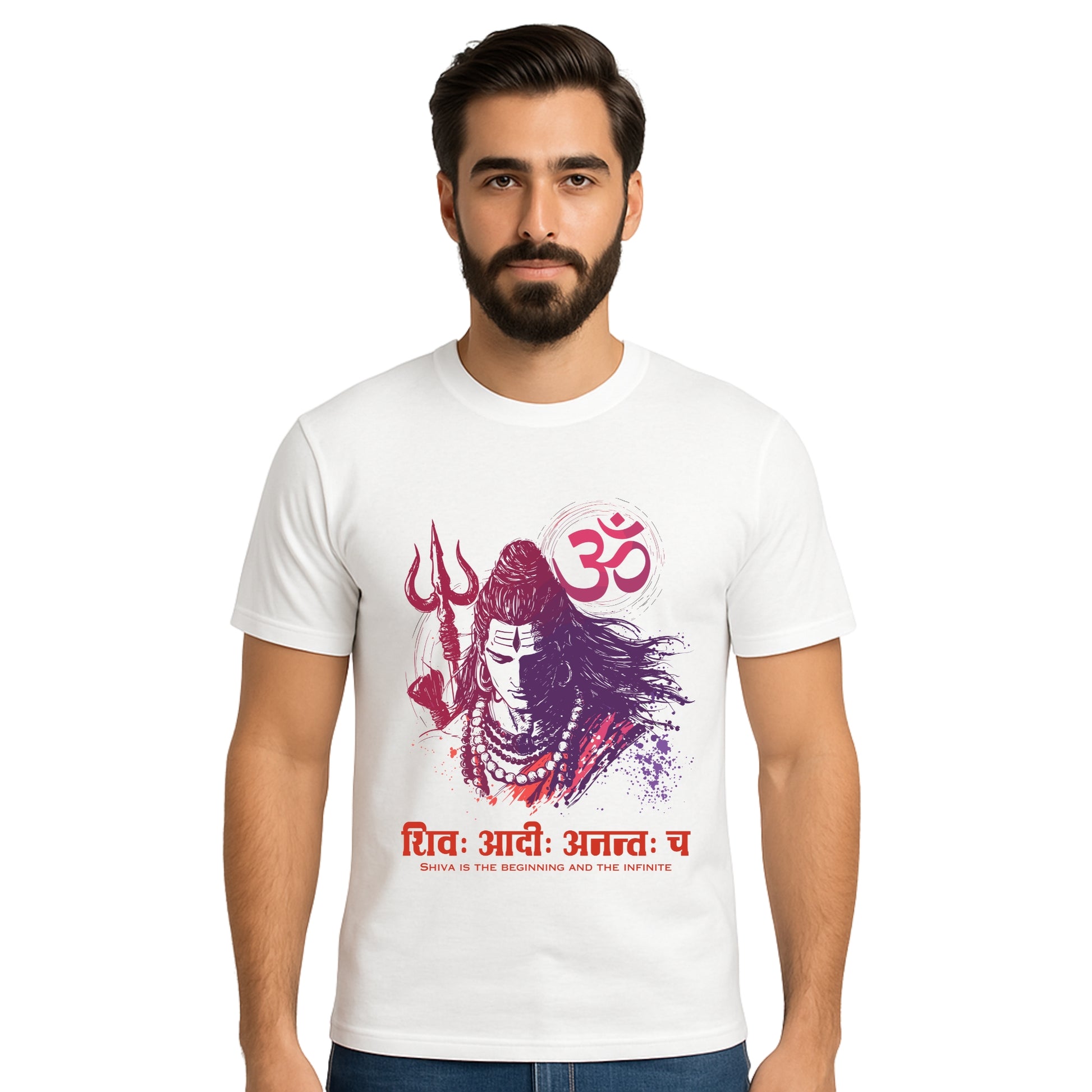 Triverta Warrior Shiva: Fire Within Steel Graphic Unisex T-shirt | 100% Cotton T-Shirt | Printed Biowash Cotton Tee for Men and Women