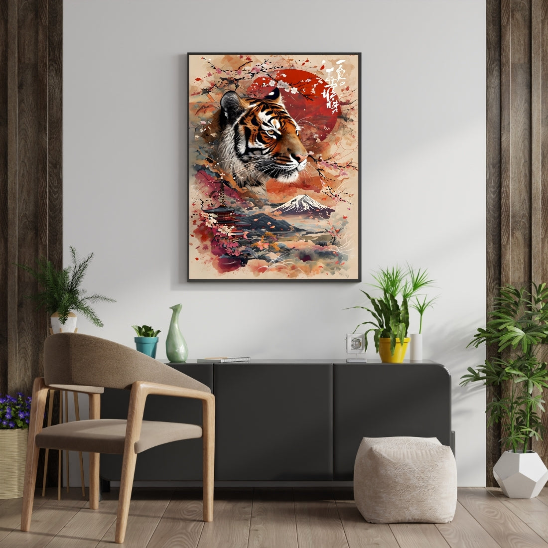 Triverta Tiger of the East Premium Gift Painting Wall Art for Home Decor | 18x24 Inch Modern Art Digital Poster Print