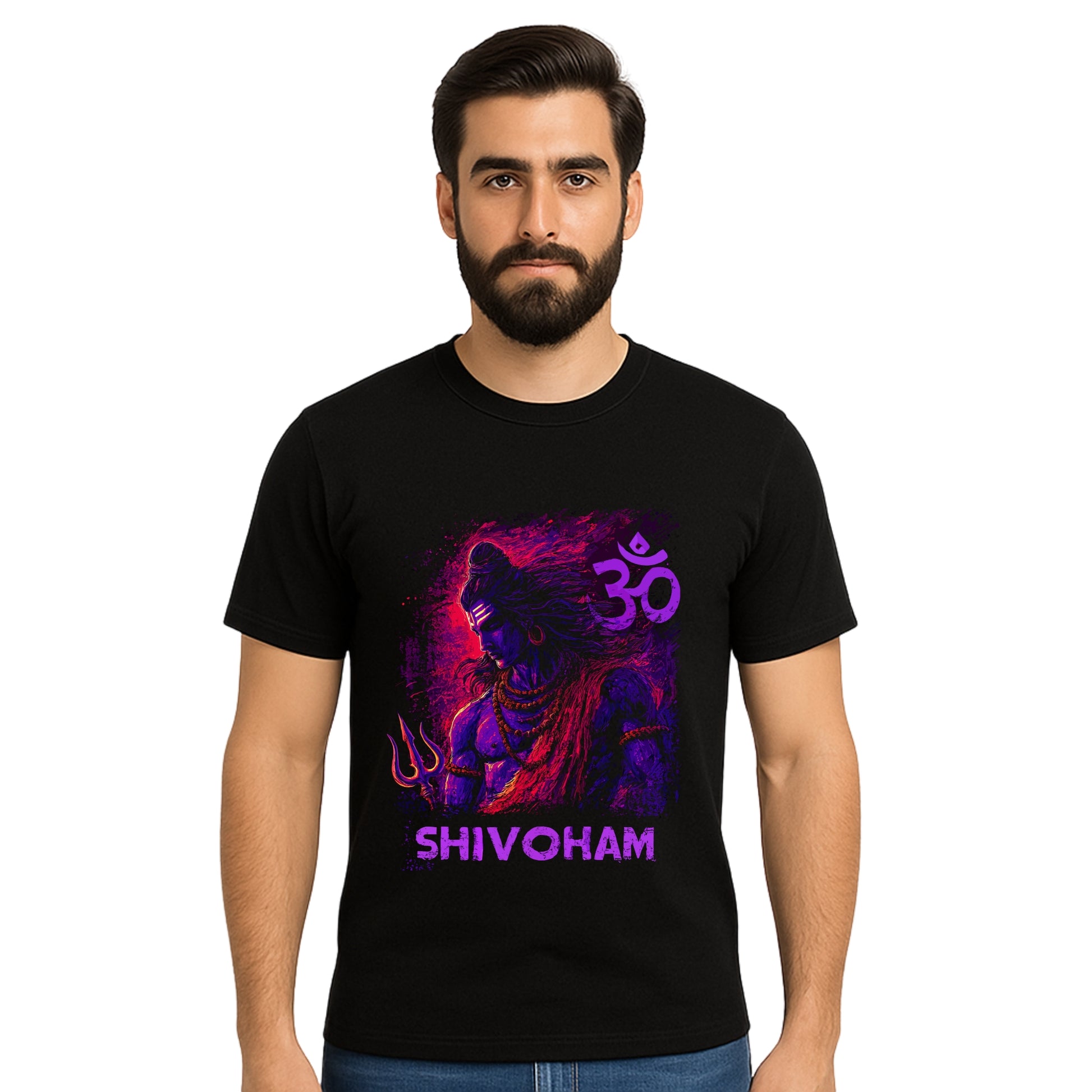 Triverta Shiva: Eye of Eternity Graphic Unisex T-shirt | 100% Cotton T-Shirt | Printed Biowash Cotton Tee for Men and Women