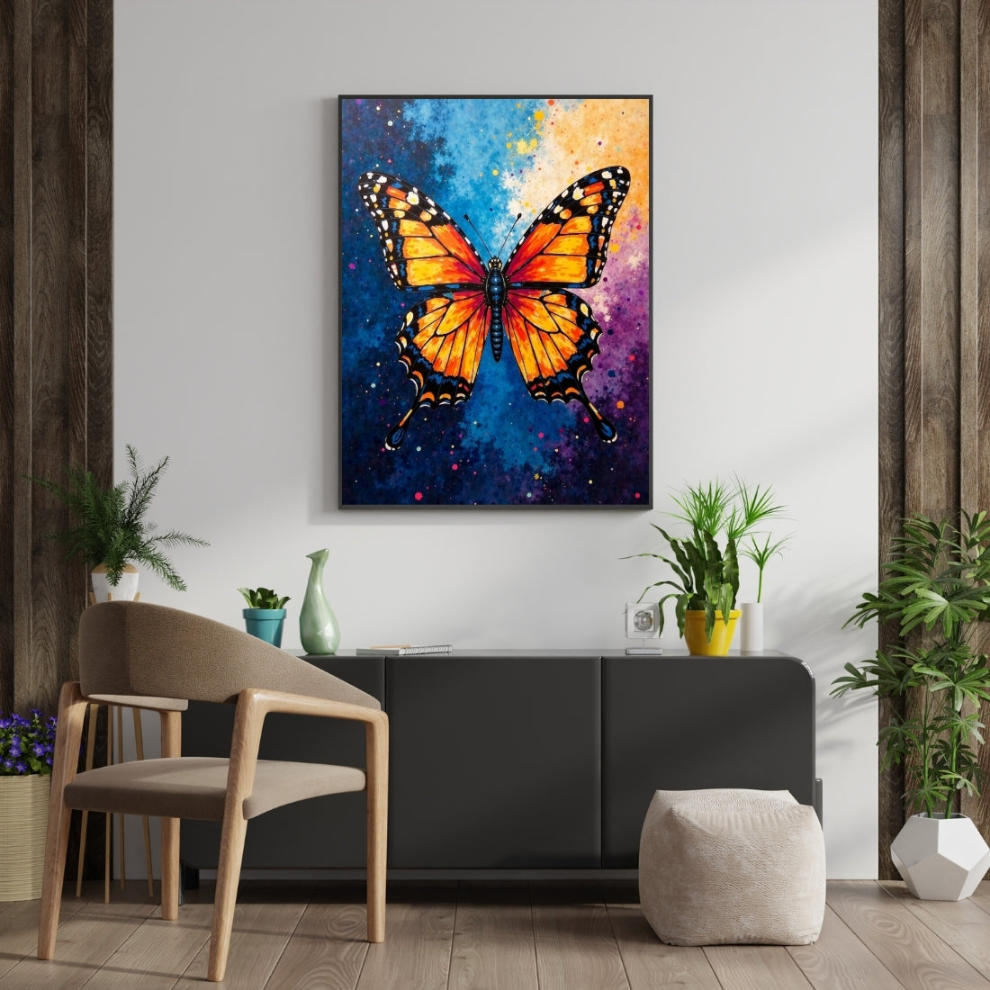 Triverta Cosmic Monarch Premium Gift Painting Wall Art for Home Decor | 18x24 Inch Modern Art Digital Poster Print