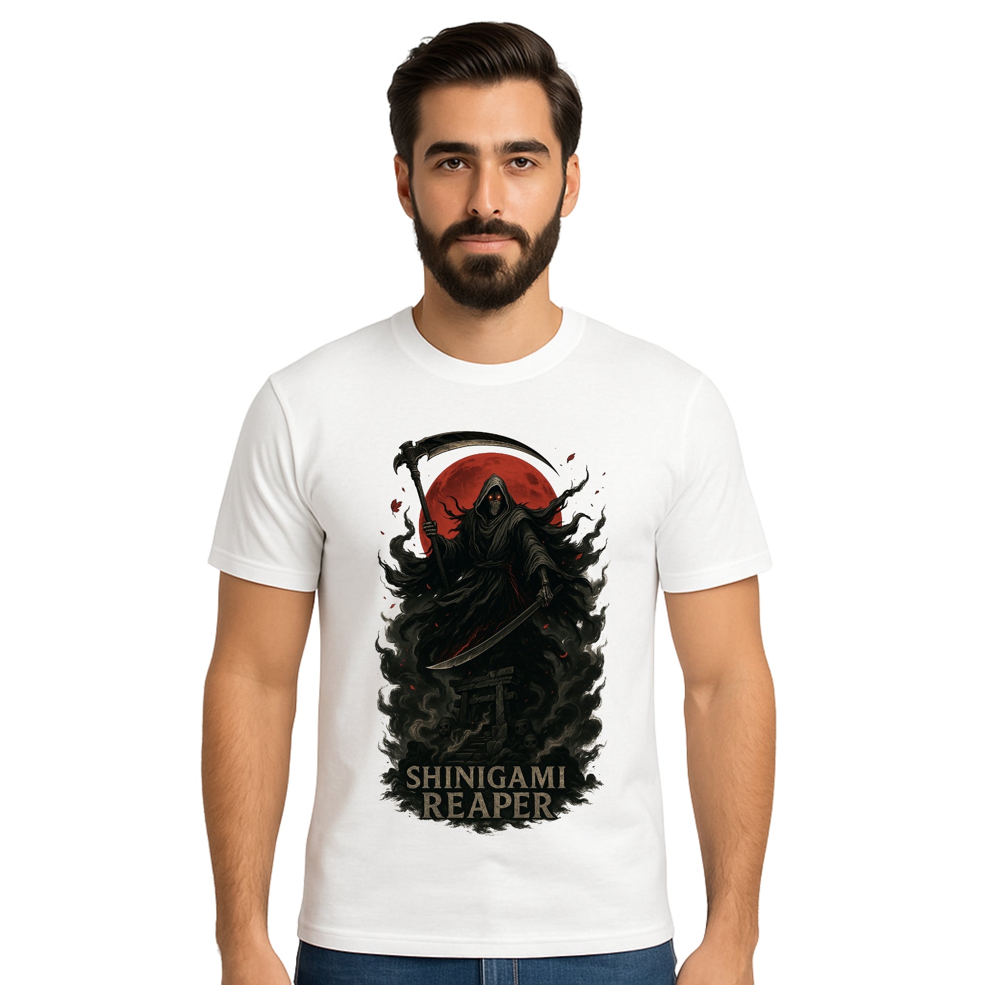 Triverta Shinigami  Japanese Death God Graphic T-shirt | Graphic T-shirt | 100% Cotton T-Shirt | Printed Biowash Cotton Tee for Men and Women