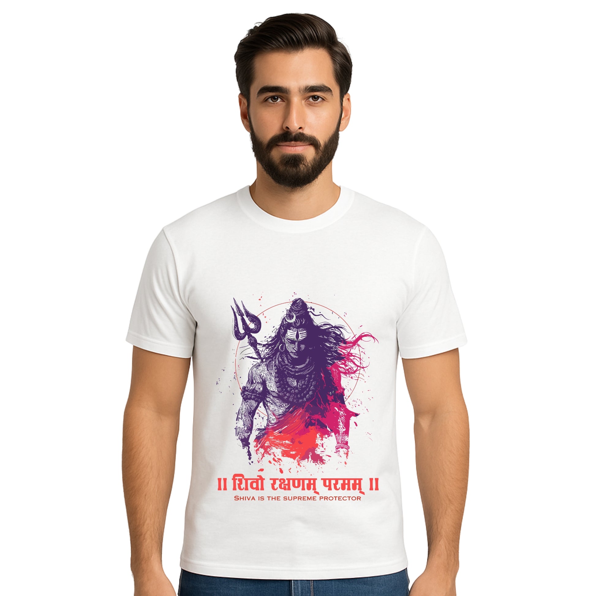 Triverta Rudra Shadow: Lord of Inner Storms Graphic Unisex T-shirt | 100% Cotton T-Shirt | Printed Biowash Cotton Tee for Men and Women