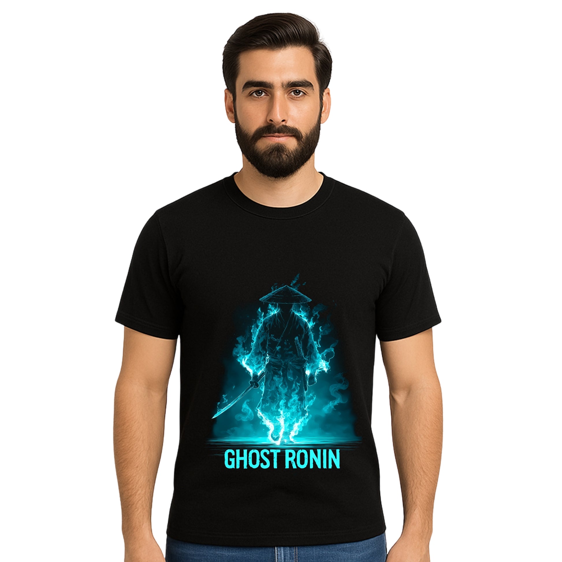 Triverta Ghost Ronin Spirit Samurai Graphic Unisex T-shirt | Graphic T-shirt | 100% Cotton T-Shirt | Printed Biowash Cotton Tee for Men and Women