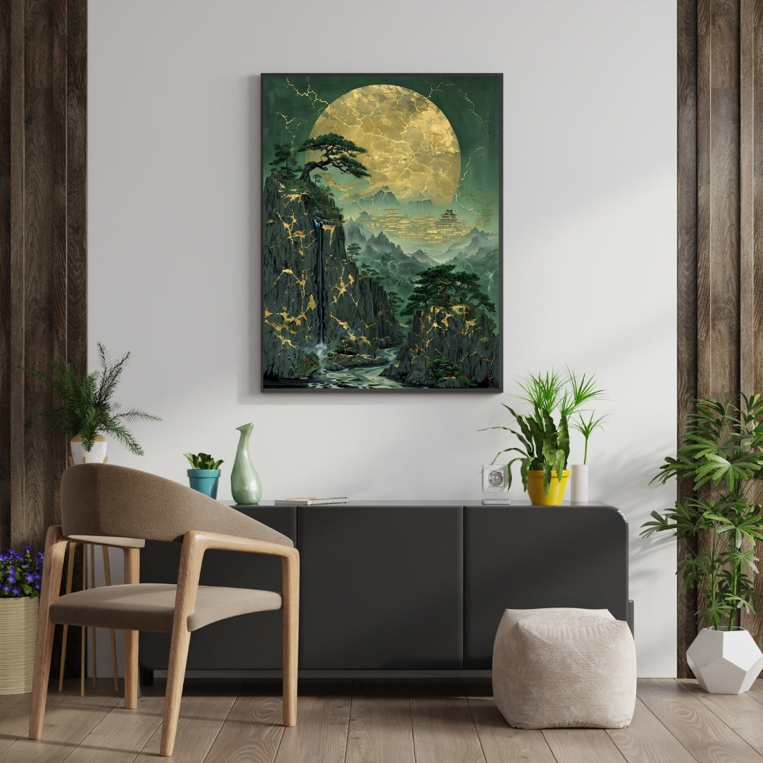 Triverta Moonlit Peaks Premium Gift Painting Wall Art for Home Decor | 18x24 Inch Modern Art Digital Poster Print