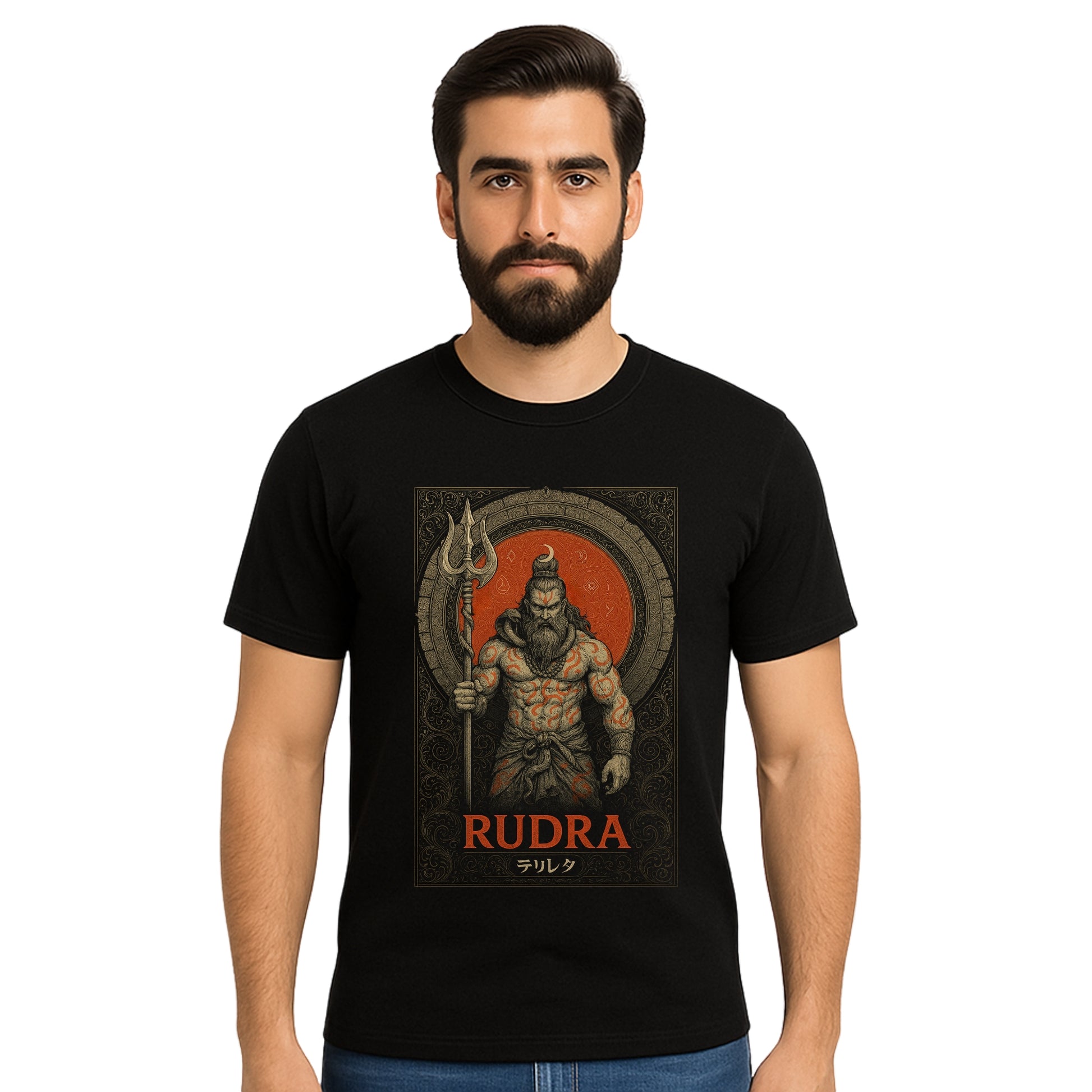 Triverta Rudra the Fierce Warrior Graphic Unisex T-shirt | Graphic T-shirt | 100% Cotton T-Shirt | Printed Biowash Cotton Tee for Men and Women