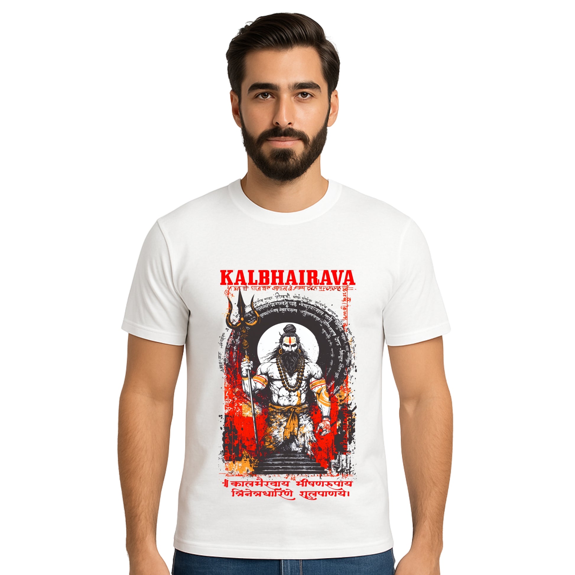 Triverta Wrath of Kalabhairav Graphic Unisex T-shirt | 100% Cotton T-Shirt | Printed Biowash Cotton Tee for Men and Women