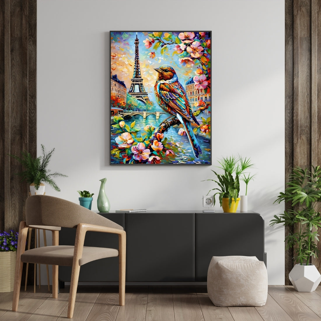 Triverta Parisian Spring Melody Premium Gift Painting Wall Art for Home Decor | 18x24 Inch Modern Art Digital Poster Print