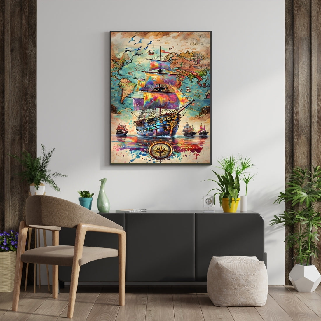 Triverta Voyage of Color Premium Gift Painting Wall Art for Home Decor | 18x24 Inch Modern Art Digital Poster Print