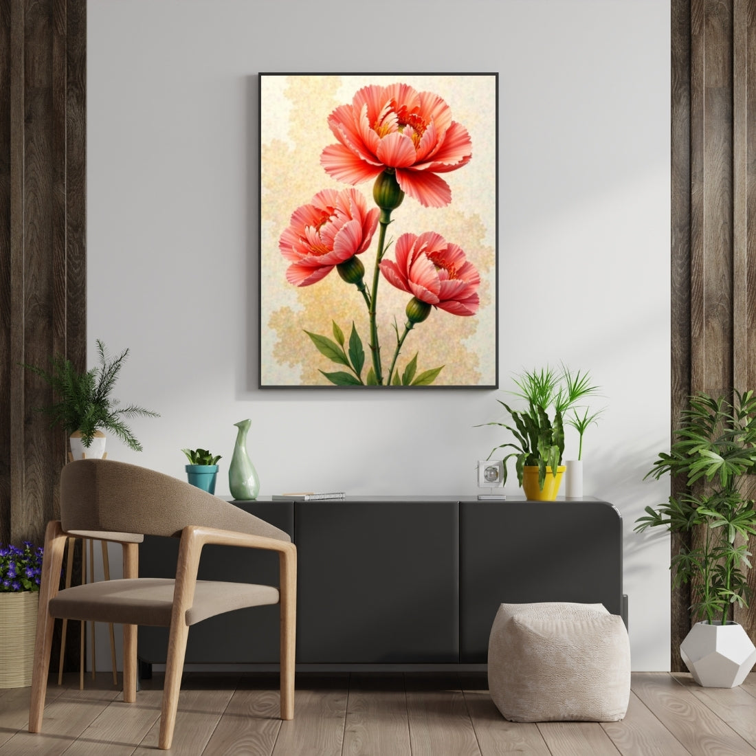 Triverta Blushing Petals Premium Gift Painting Wall Art for Home Decor | 18x24 Inch Modern Art Digital Poster Print