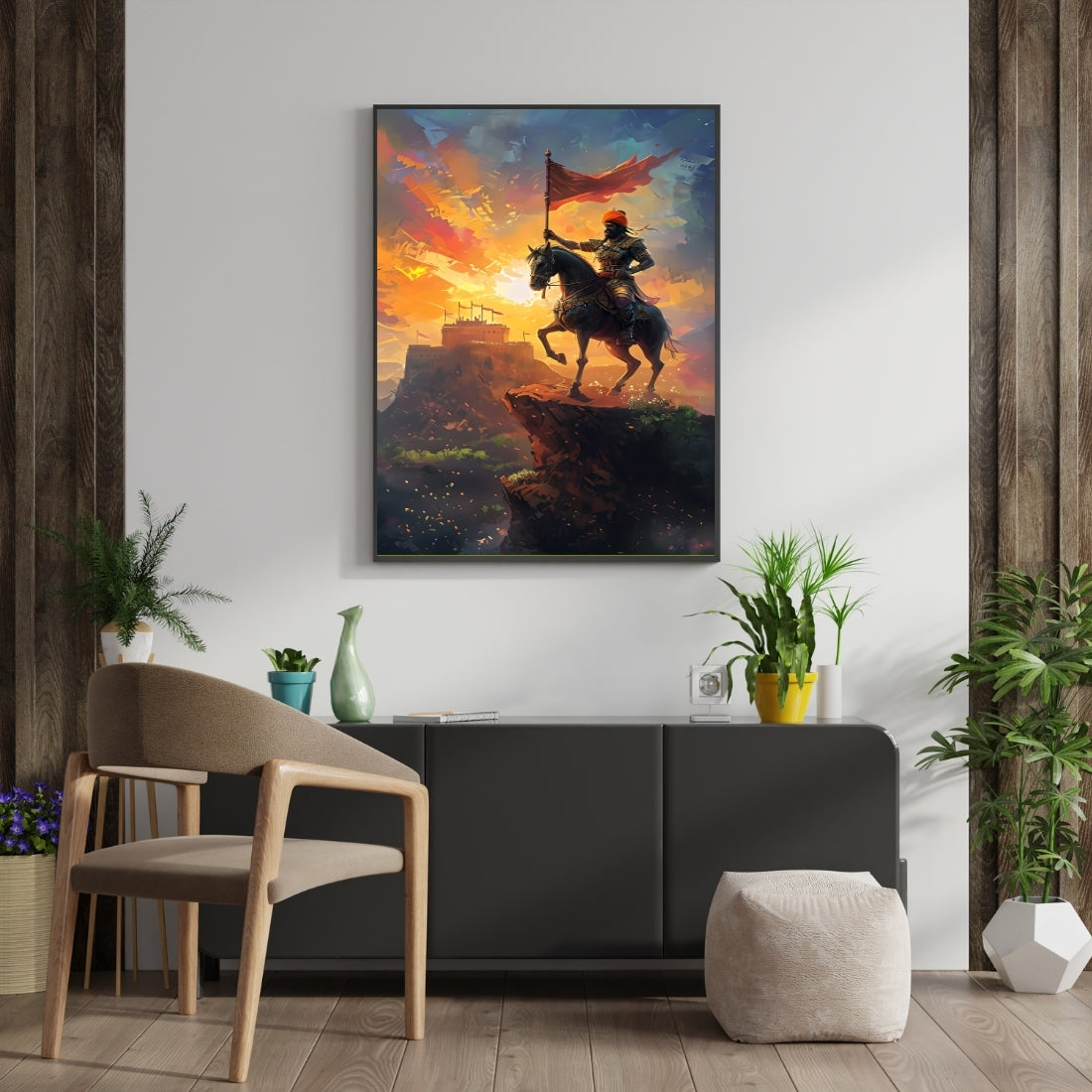 Triverta Crimson Crusade Premium Gift Painting Wall Art for Home Decor | 18x24 Inch Modern Art Digital Poster Print